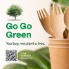 100% Compostable Cutlery Set - 300 Pieces Wooden Compostable Utensils [120 Forks, 90 Knives, 90 Spoons] - Disposable Wooden Cutlery, Eco Friendly Forks And Spoons Disposable Cutlery Set Party Utensils - Image 3