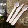 Disposable Wooden Cutlery Set | 100% All-Natural, Eco-Friendly, Biodegradable, and Compostable - Because Earth is Awesome! Pack of 200-6.5” utensils (100 forks, 50 spoons, 50 knives) - Image 3