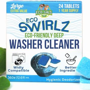 Washing Machine Cleaner and Deodorizing Tablets For Front & Top Load Washers Including H.E. to Remove Odor causing build-up, Pet Hair, & debris from drum, pipes, and filter.