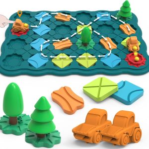 Kids Toys STEM Board Games - Logic Road Builder Brain Teasers Puzzles for 4 5 6 7 Year Old Boys Girls, Educational Montessori Birthday Gifts for Ages 4-8 Preschool Classroom Learning (41 PCS)
